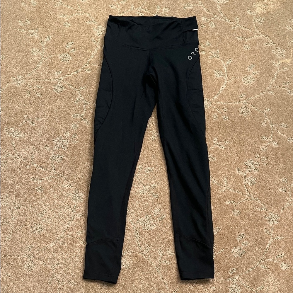 OROS Solarcore Padded Black Insulated Cropped Leggings, Sz XS